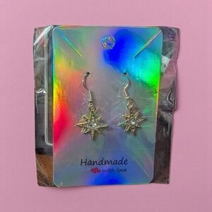 Fashion Jewelry Handmade Star Shaped Silver Earrings (New)